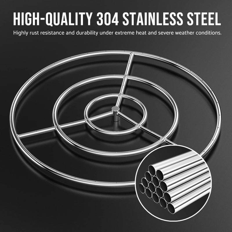 Skyflame 30-Inch Round Fire Pit Burner Ring, 304 Stainless Steel - Image 5